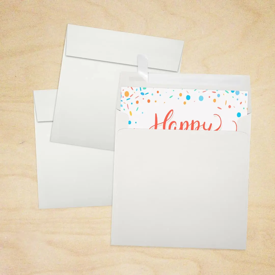 LUXPaper Square Invitation Envelopes | Peel & Press | 6" x 6" | Natural White | 100% Cotton | 80lb. Text - view 7
