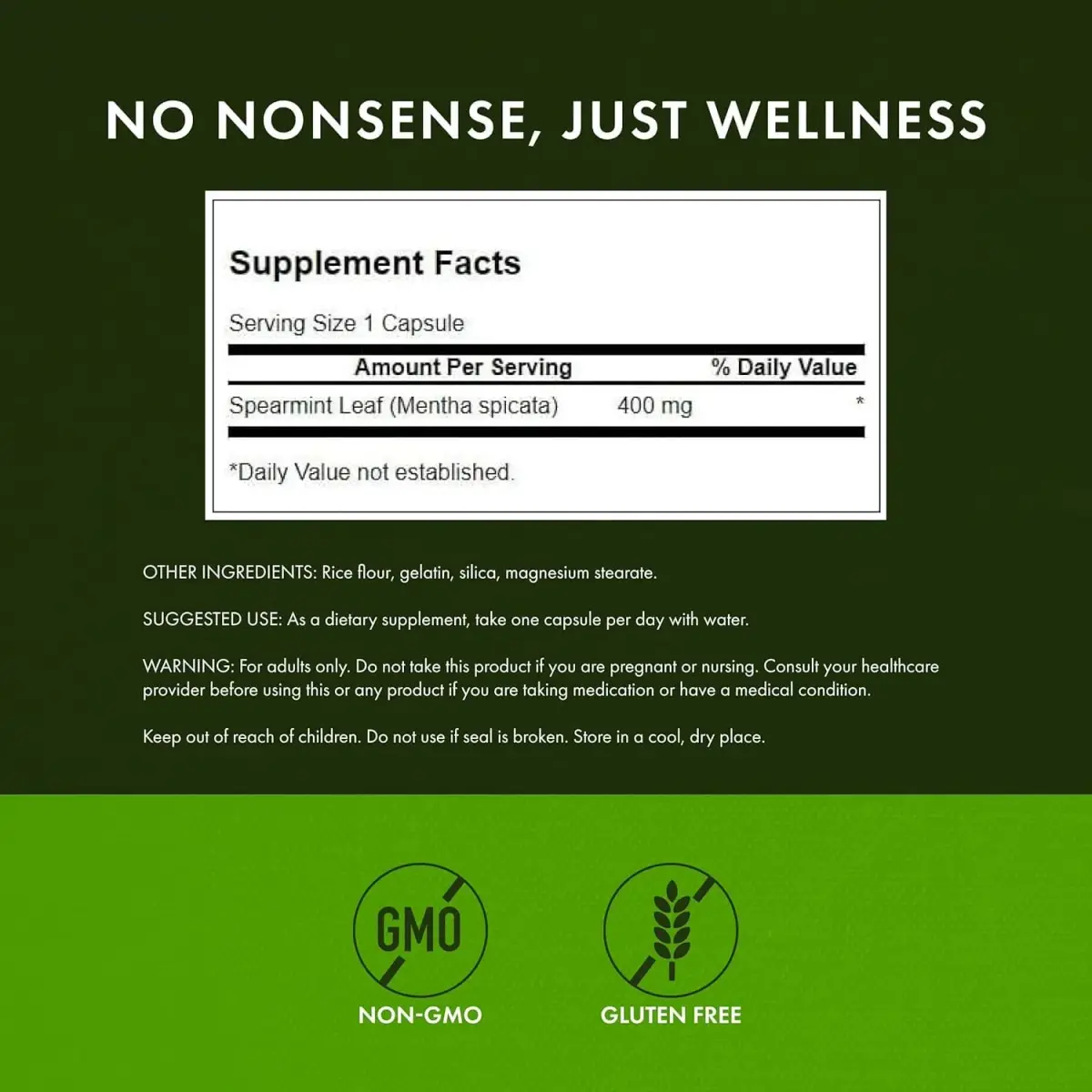 Swanson Full Spectrum Spearmint Leaf Capsules 400 mg (180 Count, 3 Pack) | Digestive Health Support - view 2