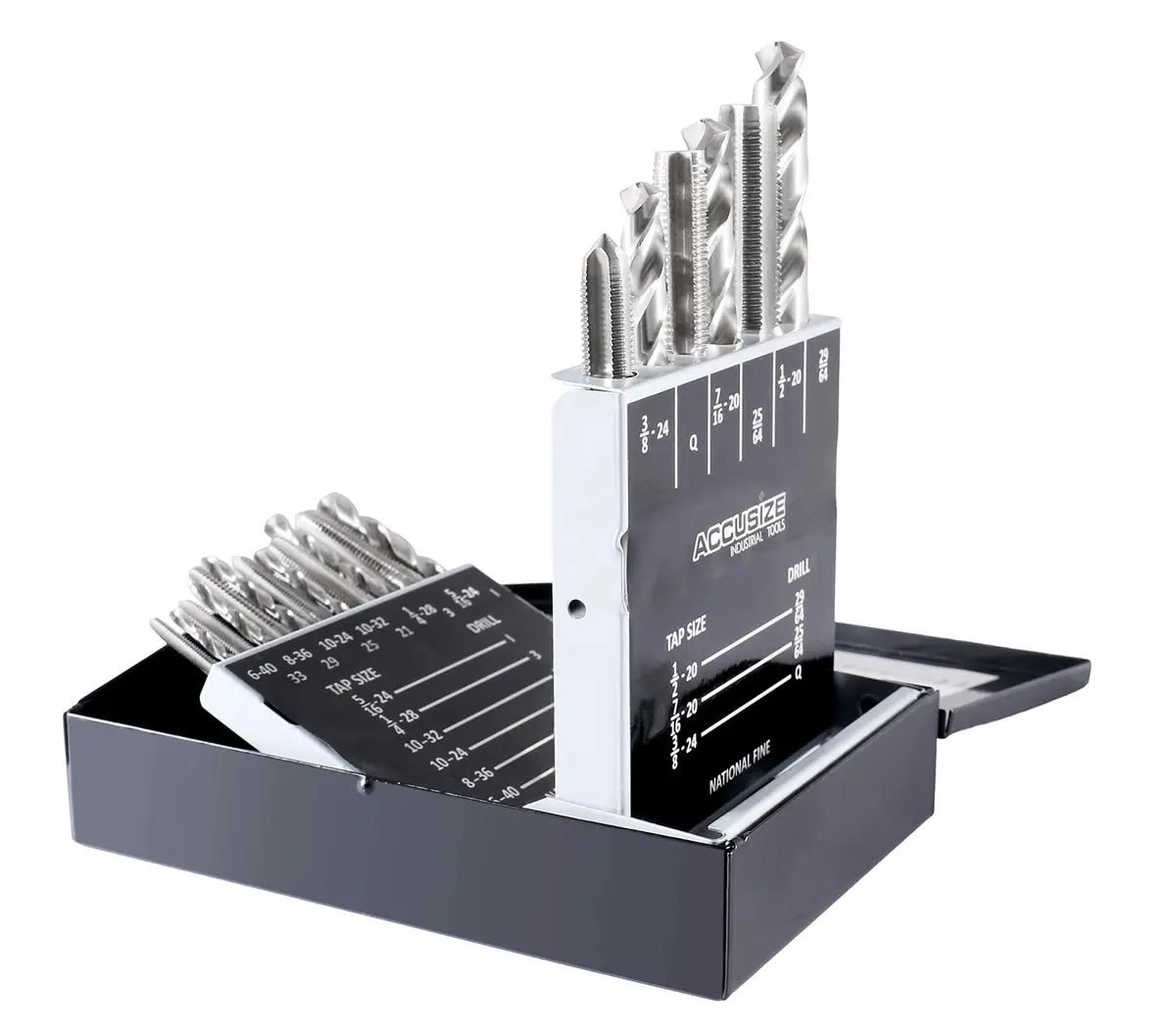 Accusize Industrial Tools HSS Tap and Drill Set, UNF, 18 Pc | Fully Ground, UNF Taps & Drills for Industrial Use - view 7
