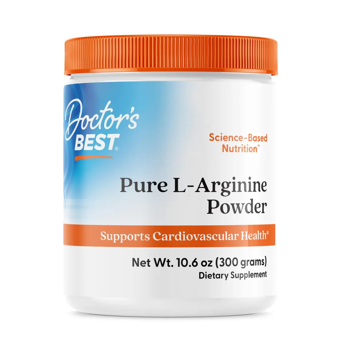 Doctor's BEST Pure L-Arginine Powder 300g (10.6 oz) | Supports Nitric Oxide Levels & Heart Health - main product image