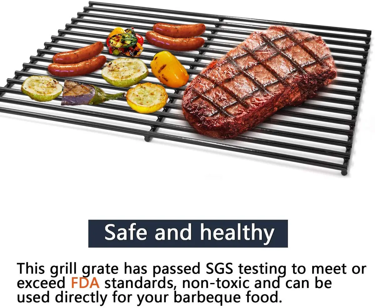 Hongso 16 5/8" x 24 1/2" Porcelain Steel Grill Grates (2-Pack) | Fits Charbroil, Thermos, Kenmore Grills - view 6