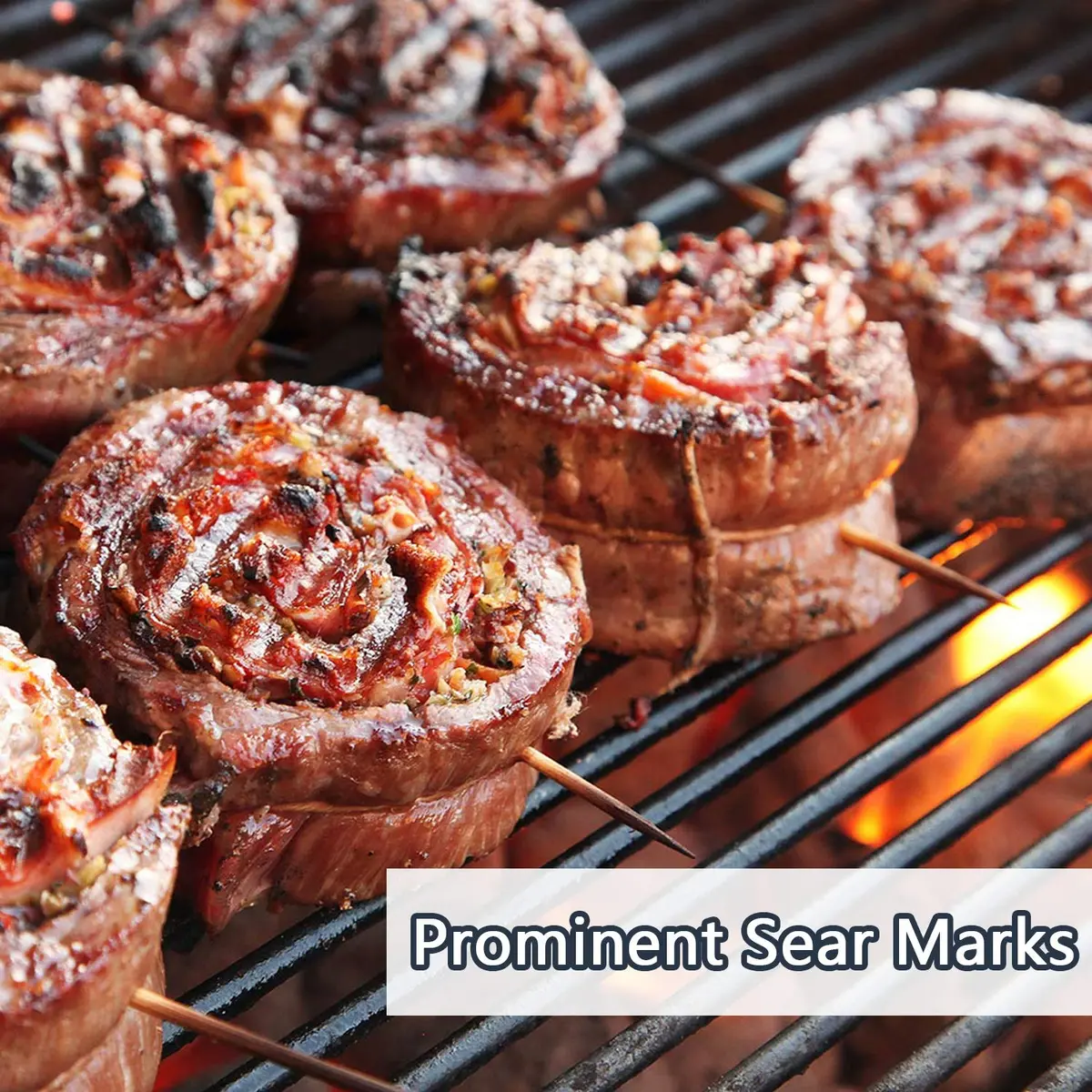 Hongso 16 5/8" x 24 1/2" Porcelain Steel Grill Grates (2-Pack) | Fits Charbroil, Thermos, Kenmore Grills - view 8