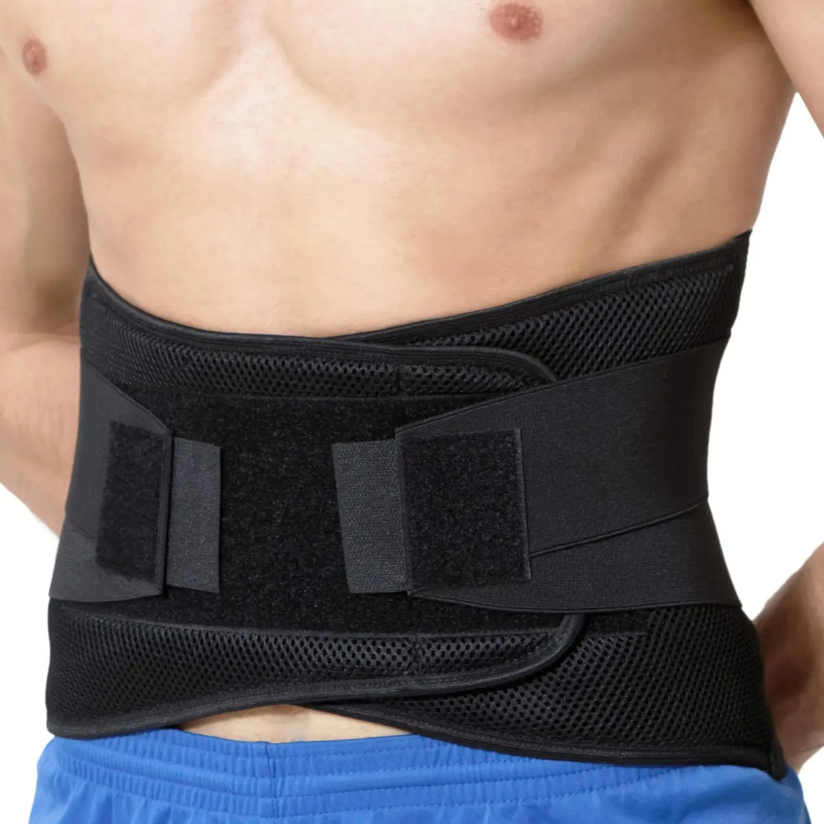 NeoTech Care Adjustable Compression Back Brace Lumbar Support Belt, Black, Size XXL - main product image