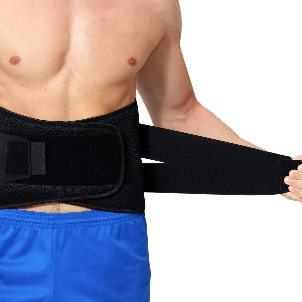 NeoTech Care Adjustable Compression Back Brace Lumbar Support Belt, Black, Size XXL - view 6