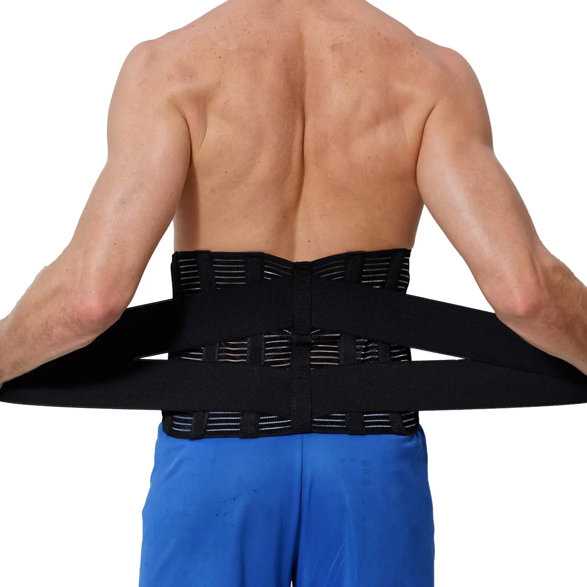 NeoTech Care Adjustable Compression Back Brace Lumbar Support Belt, Black, Size XXL - view 4