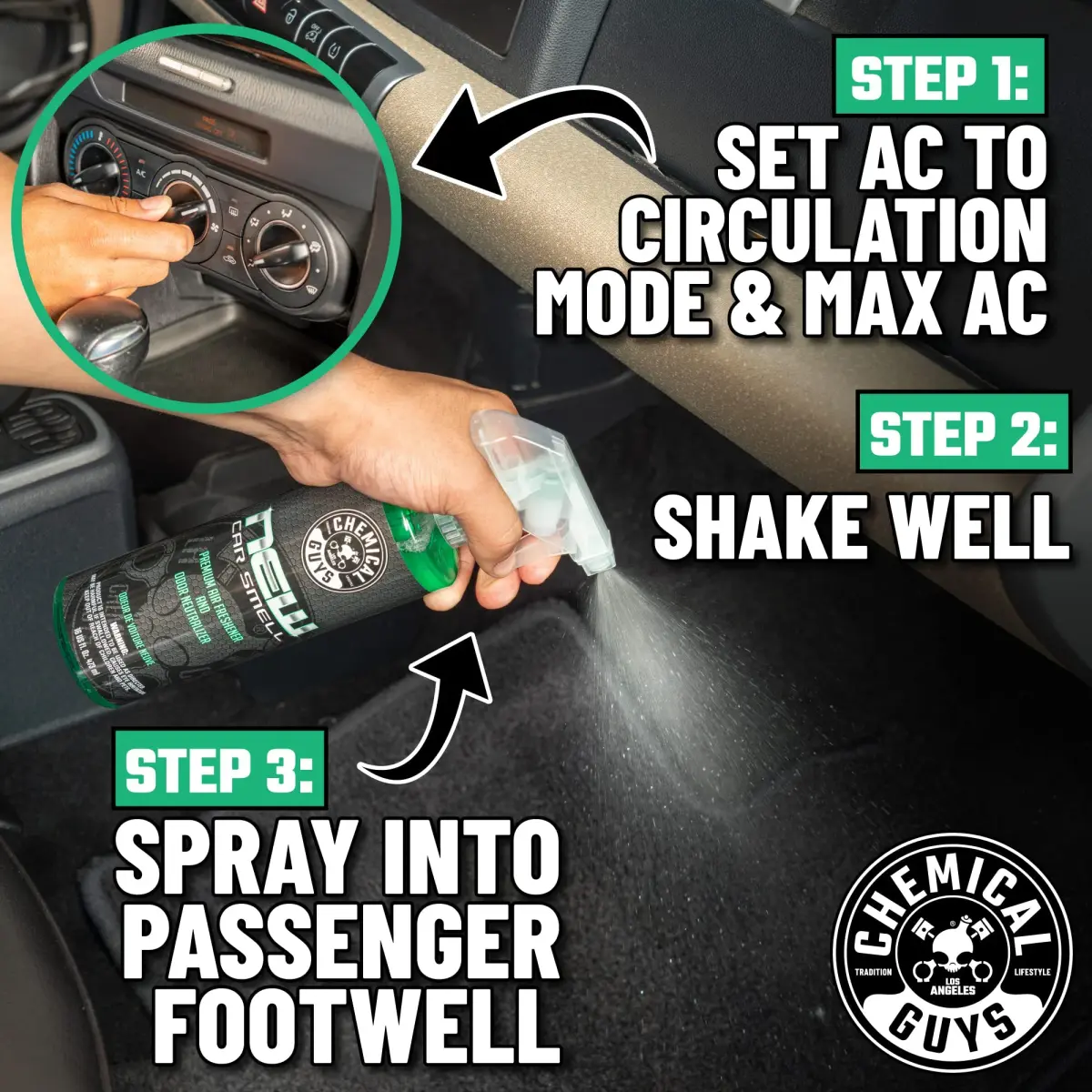 Chemical Guys New Car Smell Air Freshener & Odor Neutralizer Spray 118ml (4 Fl Oz) | Long-Lasting Scent & Odor Elimination - view 2