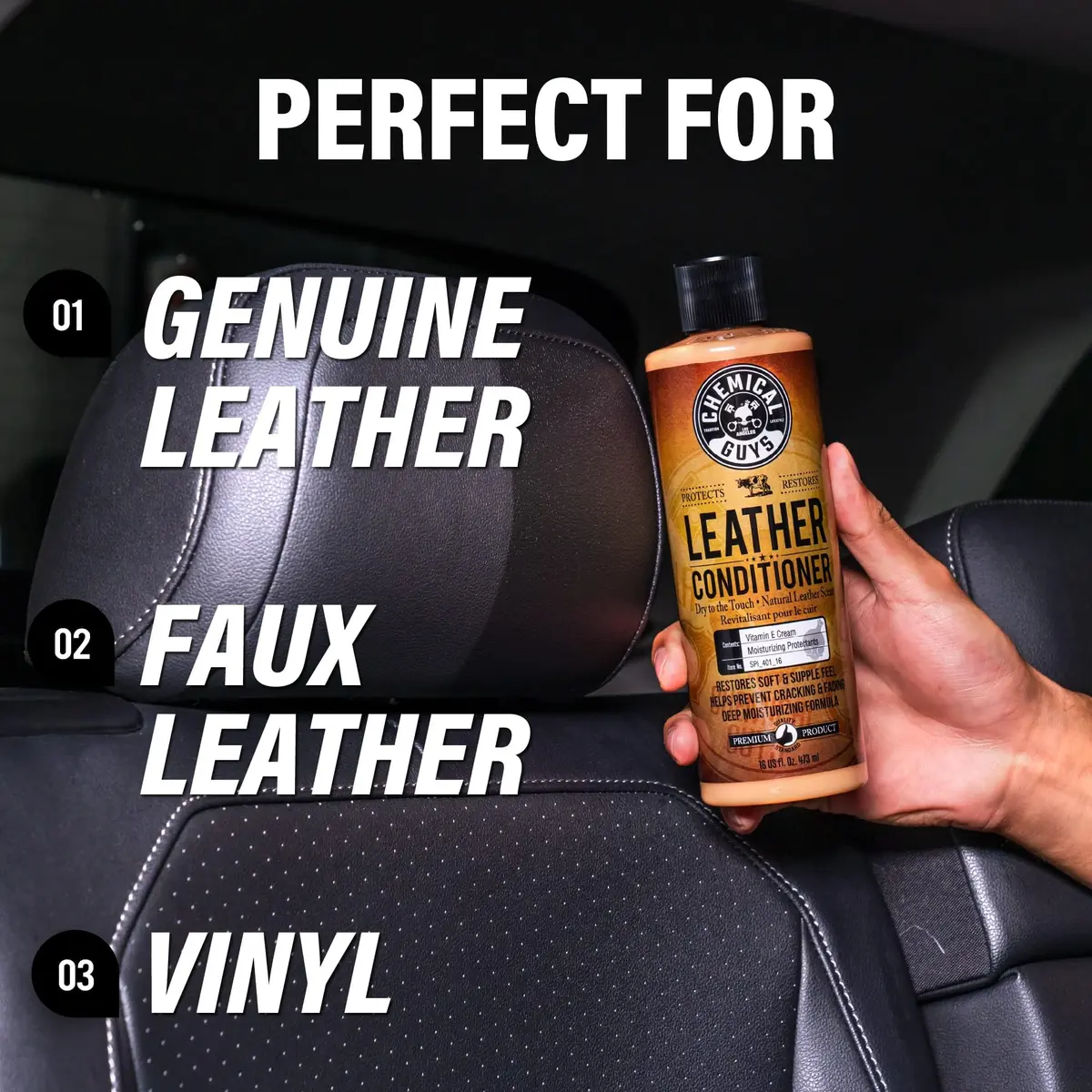 Chemical Guys Leather Cleaner & Conditioner Kit Travel Size 2 x 4 fl oz | pH-Balanced Auto & Home Leather Care - view 9