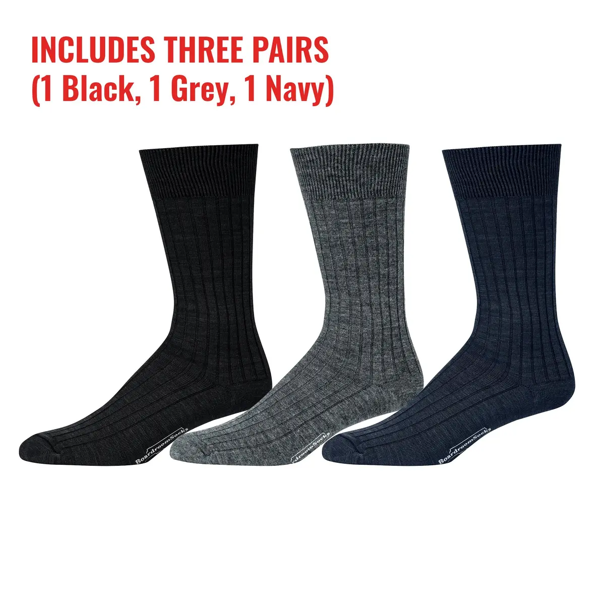 BoardroomSocks Merino Wool Mid-Calf Dress Socks for Men, Ribbed Dress Socks | Comfortable, Durable & Made in USA - view 7