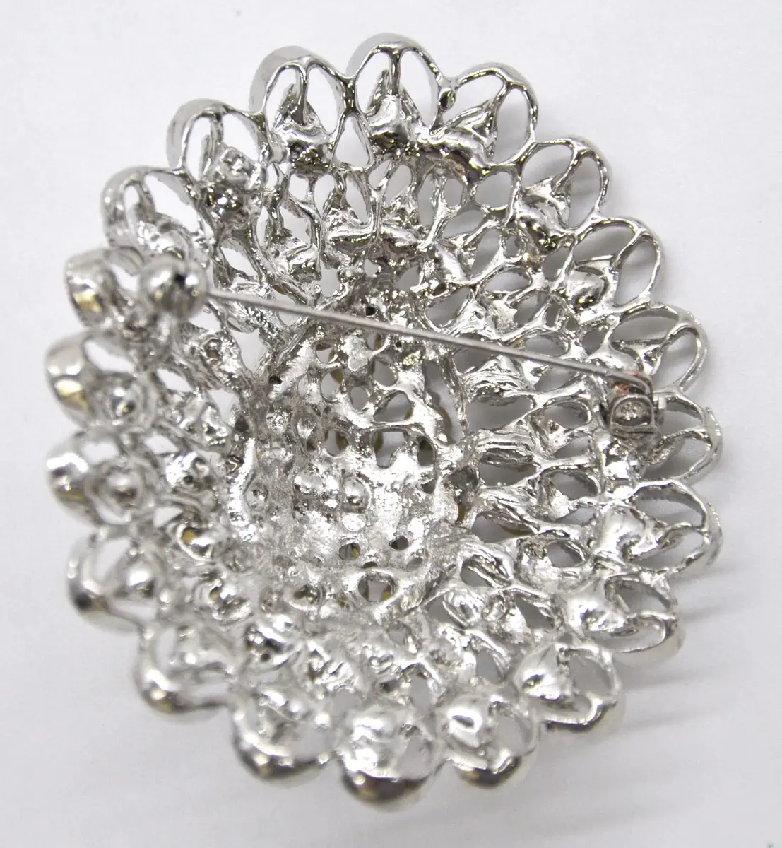 Belagio Enterprises 2 1/2-Inch Raised Rhinestone Brooch | BW-142 Silver - view 3