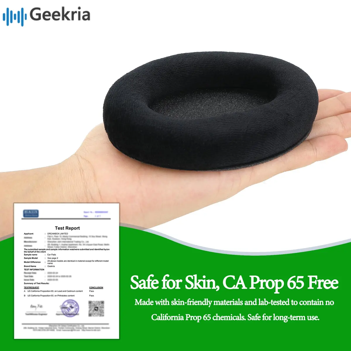 GEEKRIA Comfort Velour Replacement Ear Pads for Sennheiser HD505, HD515, HD518, HD555, HD558, HD559, HD569, HD579, HD598 Headphones Ear Cushions (Black) | Repair Parts - view 2