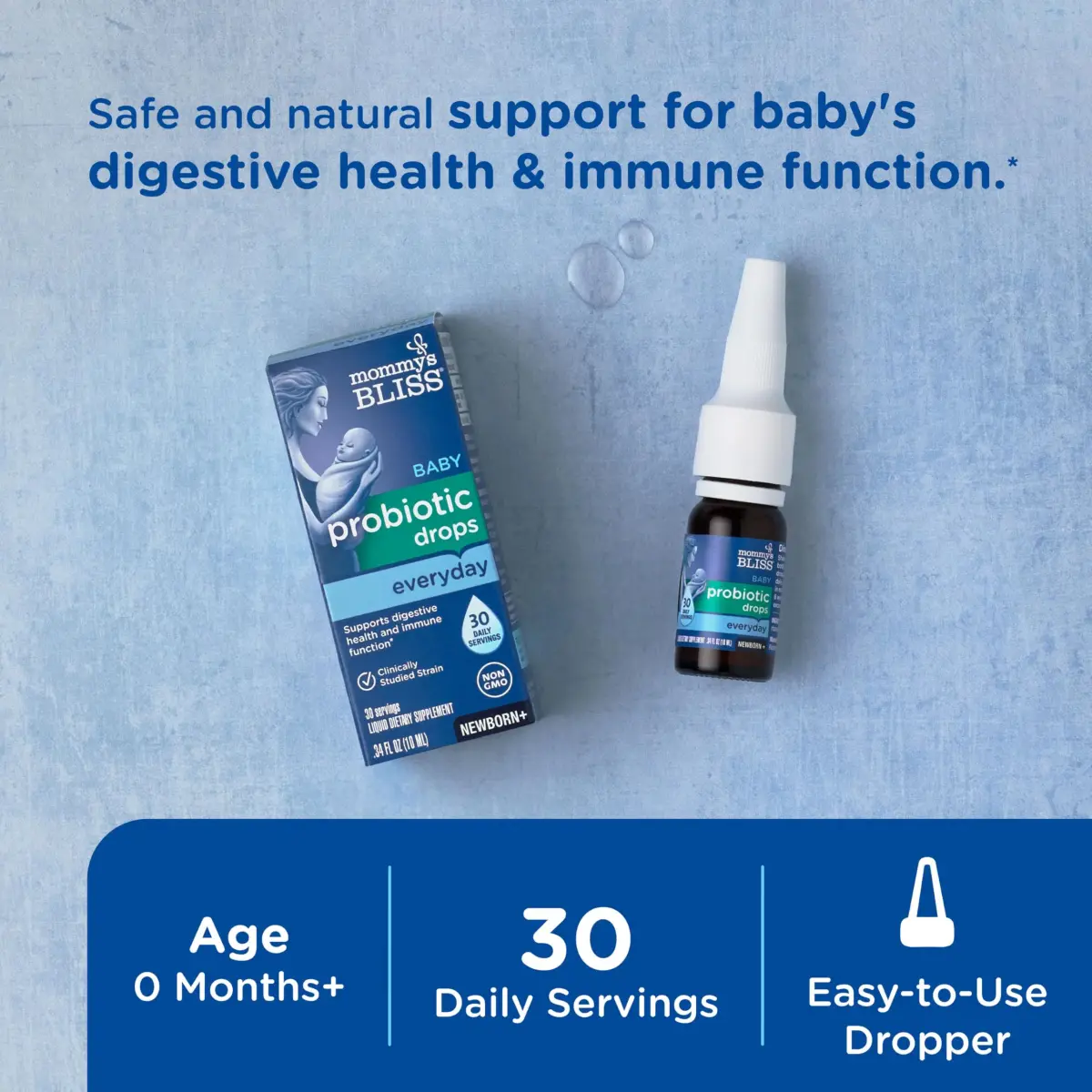 Mommy's Bliss Baby Probiotic Drops Everyday 10ml (0.34 Fl Oz) | Natural Gas, Constipation, Colic Relief - view 2