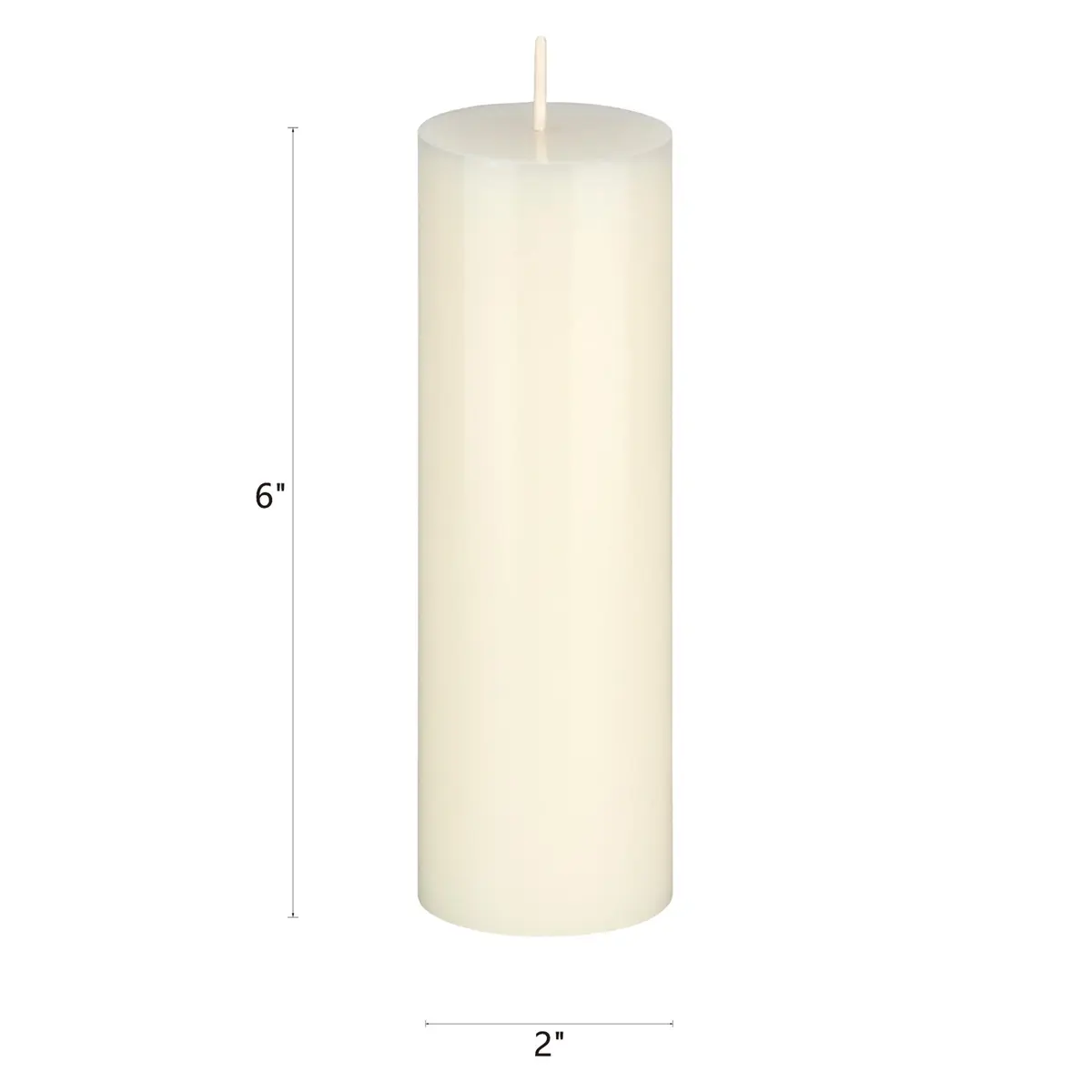 Mega Candles 6 pcs Unscented Ivory Pillar Candles | Hand Poured Premium Wax, 2 Inch x 6 Inch - view 2