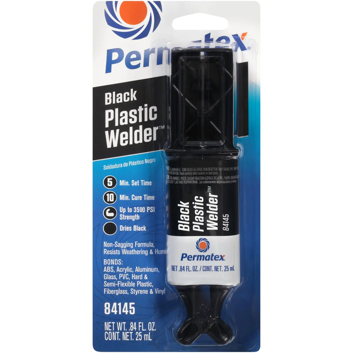 Permatex Permapoxy Black Plastic Weld 0.84 fl. oz. | Fast-Curing, High-Strength Bond (70-120 chars) - main product image