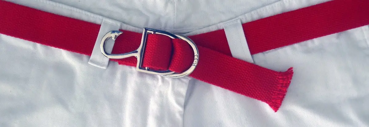No27 Big Boy Nautical Fishing Hook Webbing Belt Large Red | Heavy Duty Cotton Webbing - view 2