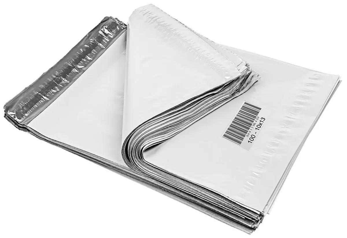 iMBAPrice Poly Mailers Shipping Envelopes Bags, 10 x 13 - inches, 100 Bags (White) | Heavy-Duty Weather & Puncture Resistant - main product image