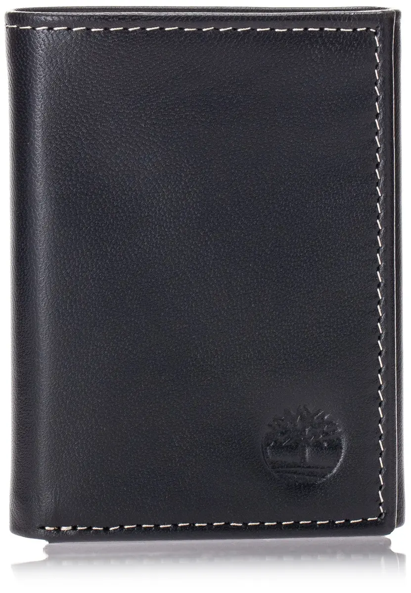 Timberland Men's Leather Trifold Wallet With ID Window, Black 10.8cm (4.25") | Genuine Italian Leather, Compact Design - view 3