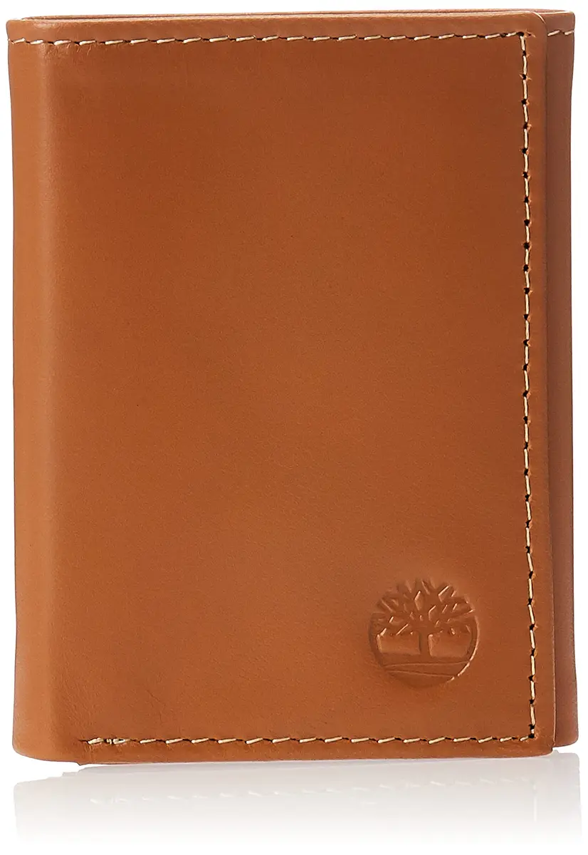 Timberland Men's Leather Trifold Wallet With Id Window, Tan (Cloudy), One Size | Genuine Italian Leather Slim Design - main product image