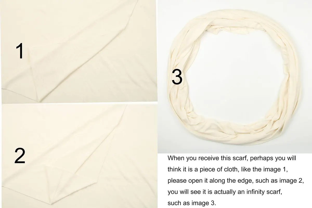 corciova Cosmic Latte Infinity Wrap Light Weight Jersey Knit Head Scarf | Stretchy, Comfortable, Unisex - view 7