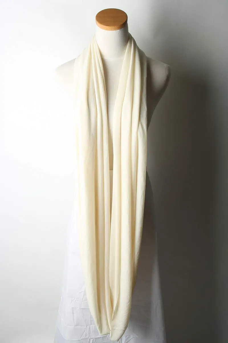 corciova Cosmic Latte Infinity Wrap Light Weight Jersey Knit Head Scarf | Stretchy, Comfortable, Unisex - view 3