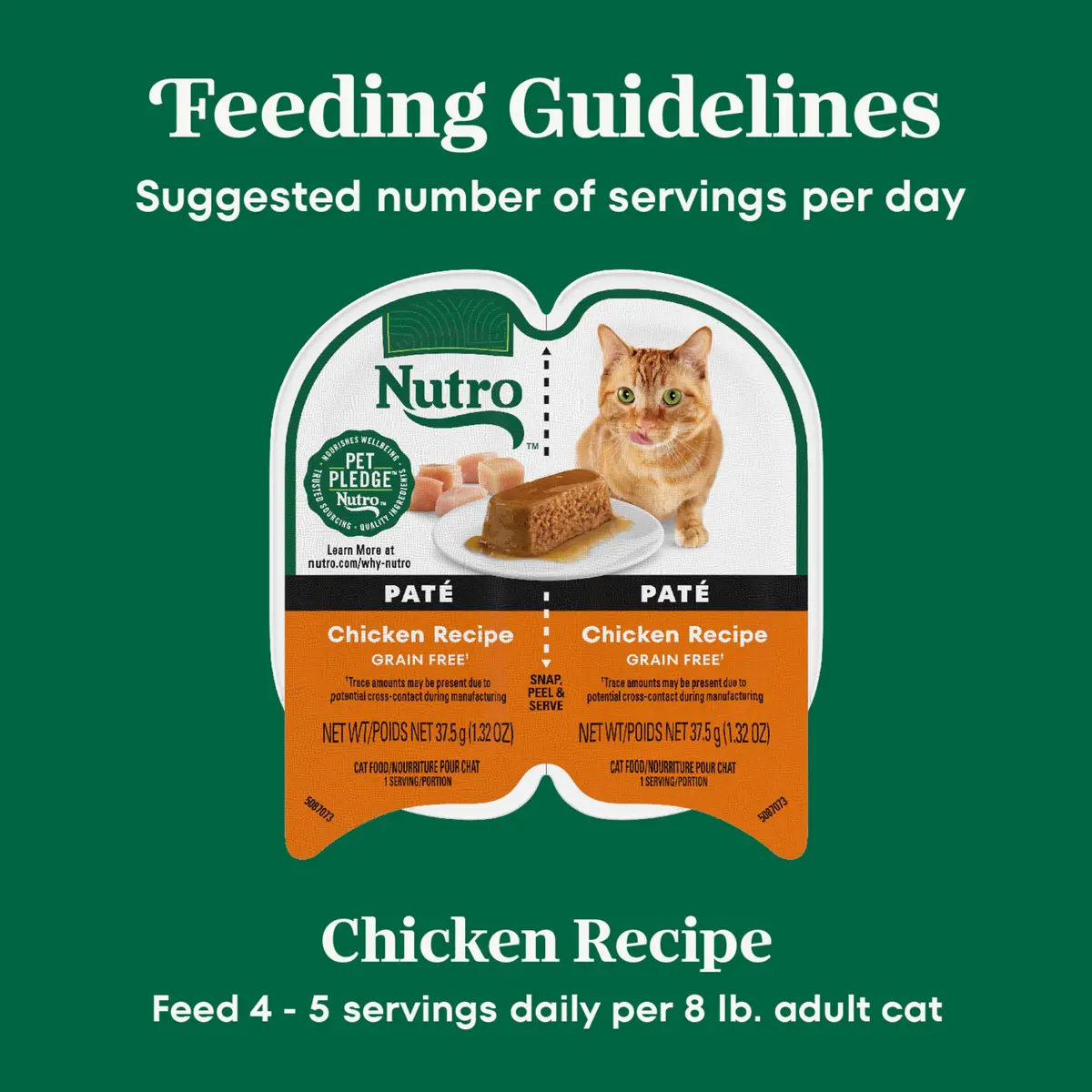 Nutro Perfect Portions Pate Wet Cat Food, Chicken Recipe, 2.6 oz | Grain-Free, Complete & Balanced for Adult Cats - view 6