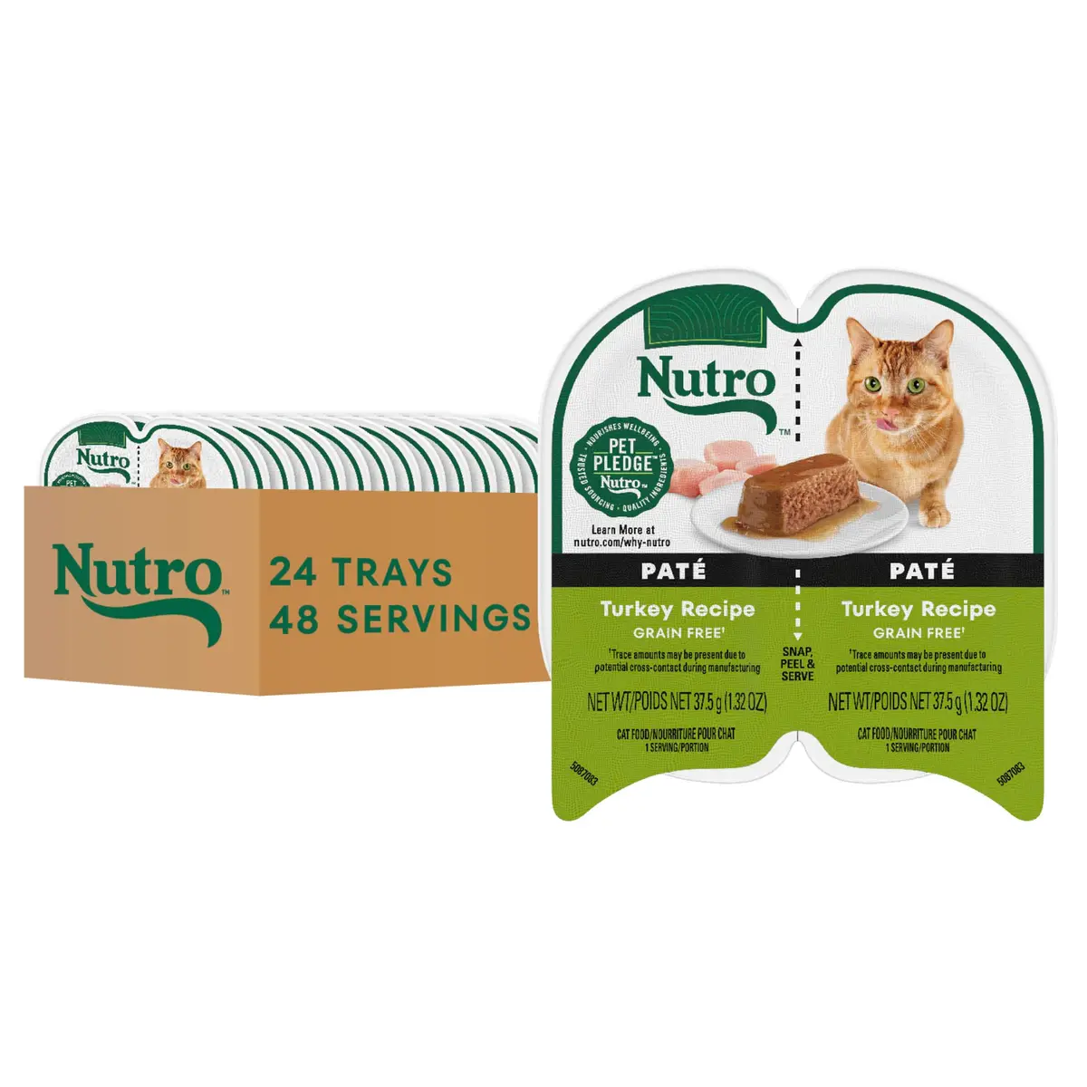 Nutro Perfect Portions Pate Wet Cat Food, Turkey Recipe, 2.6 oz, 24 ct | Grain-Free, Hydrating, Complete Nutrition - main product image