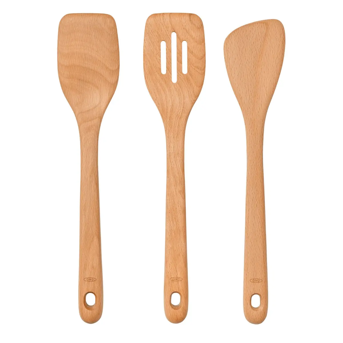 OXO Good Grips 3-Piece Wooden Turner Set | FSC-Certified Beechwood for Non-Stick Cookware - main product image