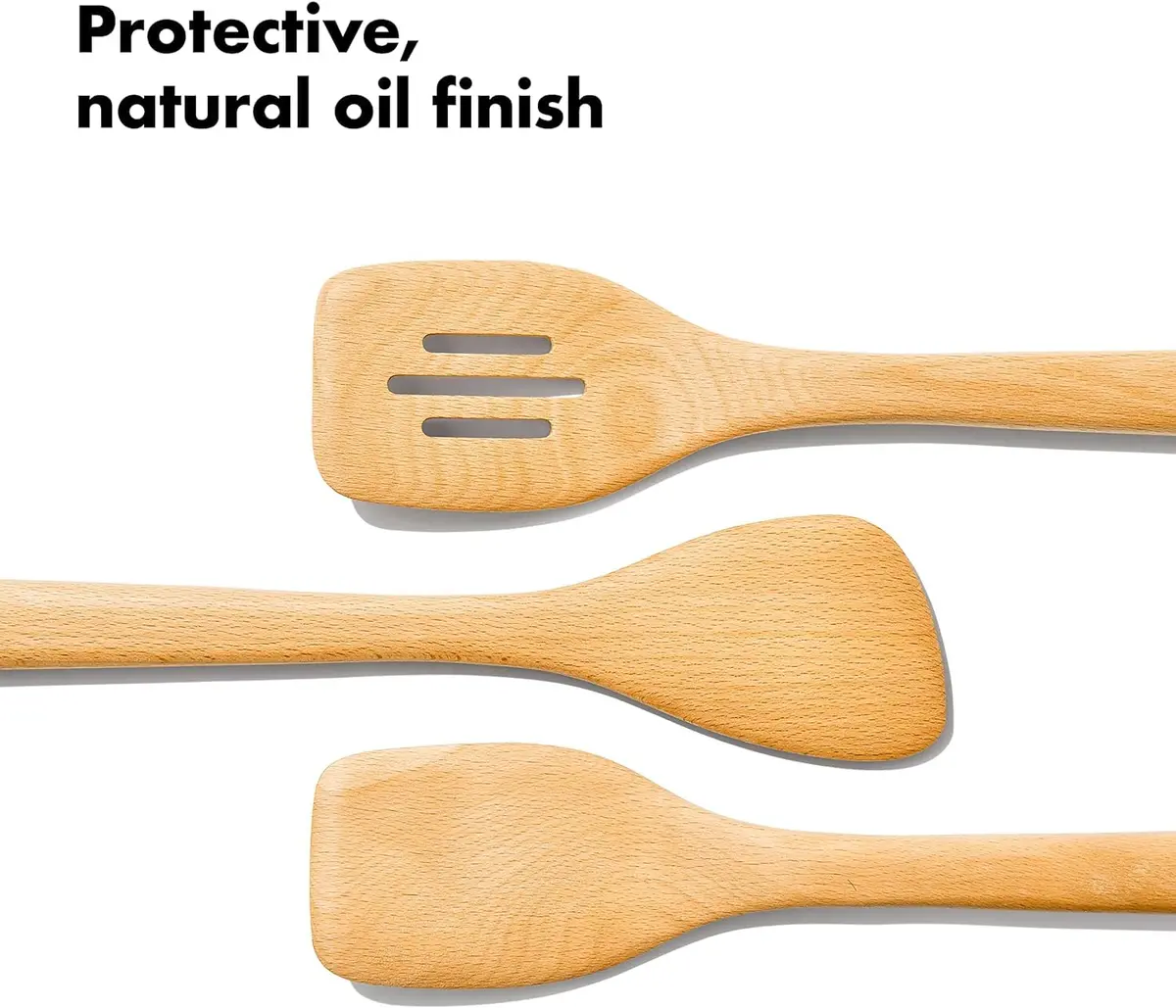 OXO Good Grips 3-Piece Wooden Turner Set | FSC-Certified Beechwood for Non-Stick Cookware - view 5