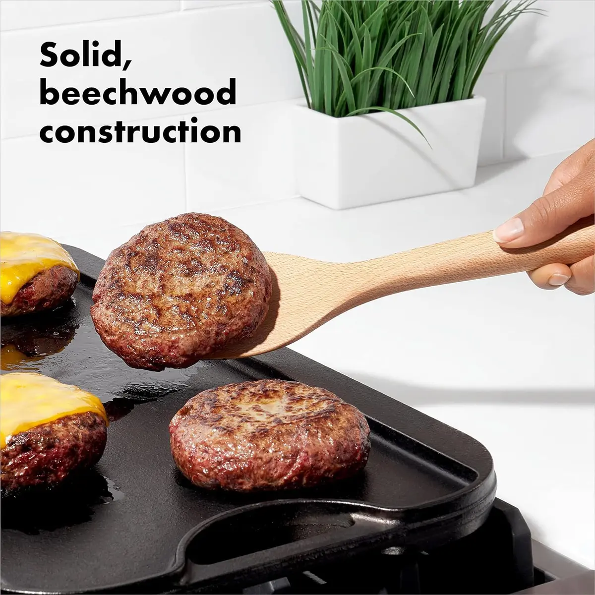 OXO Good Grips 3-Piece Wooden Turner Set | FSC-Certified Beechwood for Non-Stick Cookware - view 2