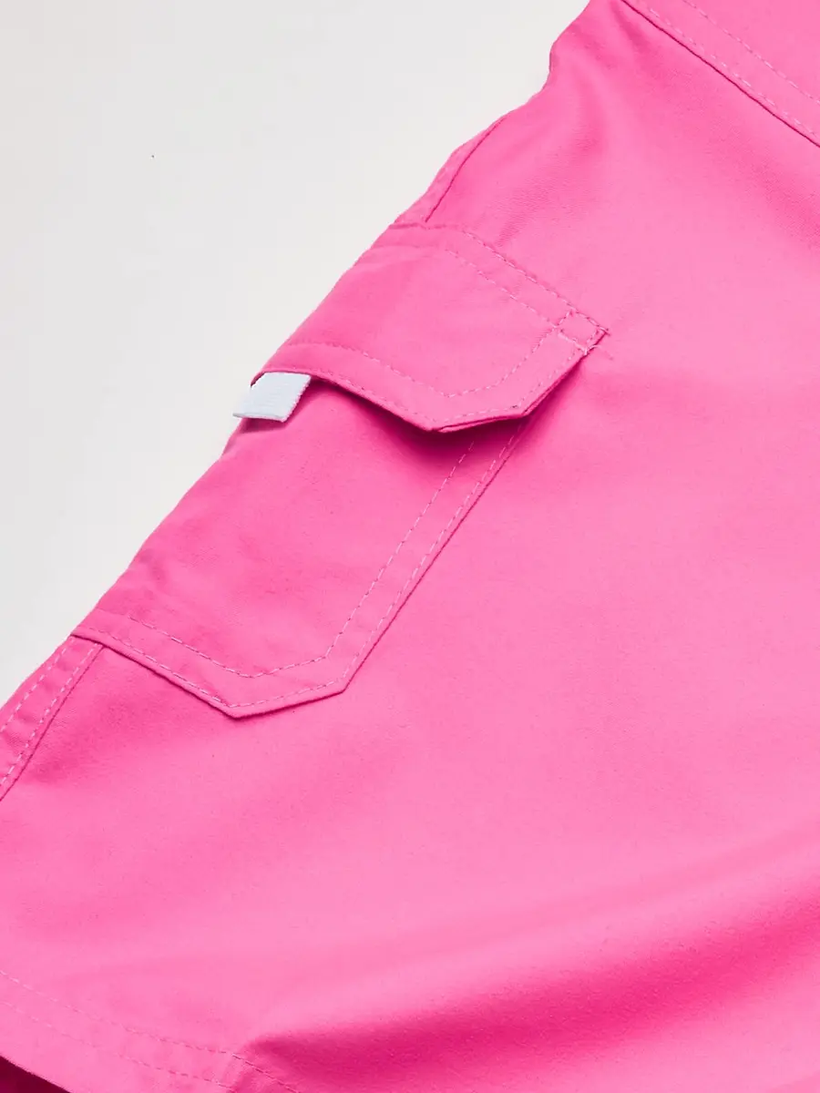 Kanu Surf Little Girls Sassy UPF 50+ Quick Dry Beach Coverup Boardshort, Sassy Neon Pink Solid, Large (12/14) | Sun Protection & Casual Style - view 3