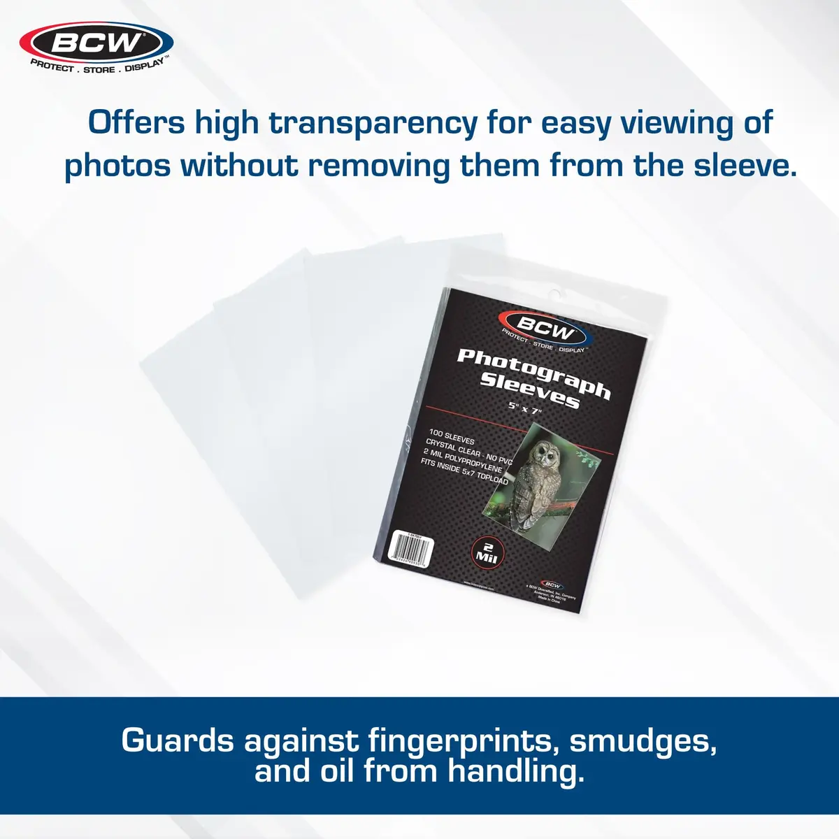 BCW 5x7 Photo Sleeves Acid-Free Polypropylene 100 Count | Archival-Quality Photo Protection - view 2