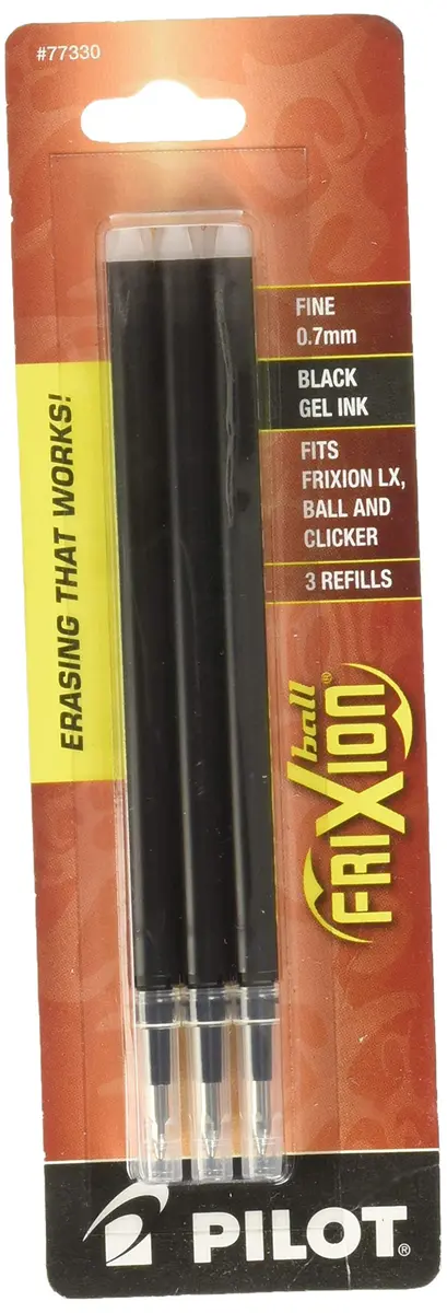 Pilot Refill for Frixion Erasable Gel Ink Pen (Set of 3) | Fine Black Ink, Compatible with Frixion Ball & Clicker - main product image