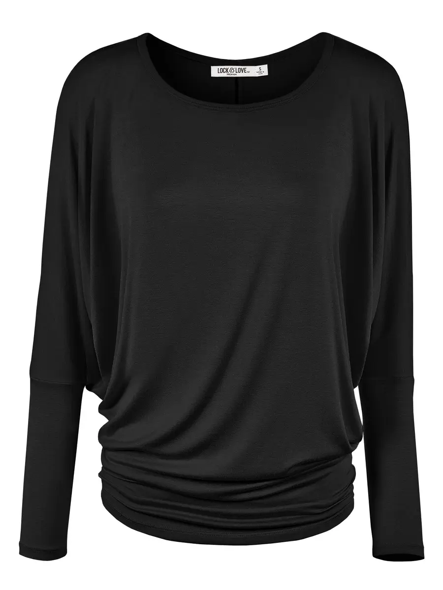 Lock and Love Women's Casual Flowy Batwing Dolman Top 95% Rayon, XXL | Soft & Comfortable Loose Fit Pullover - main product image