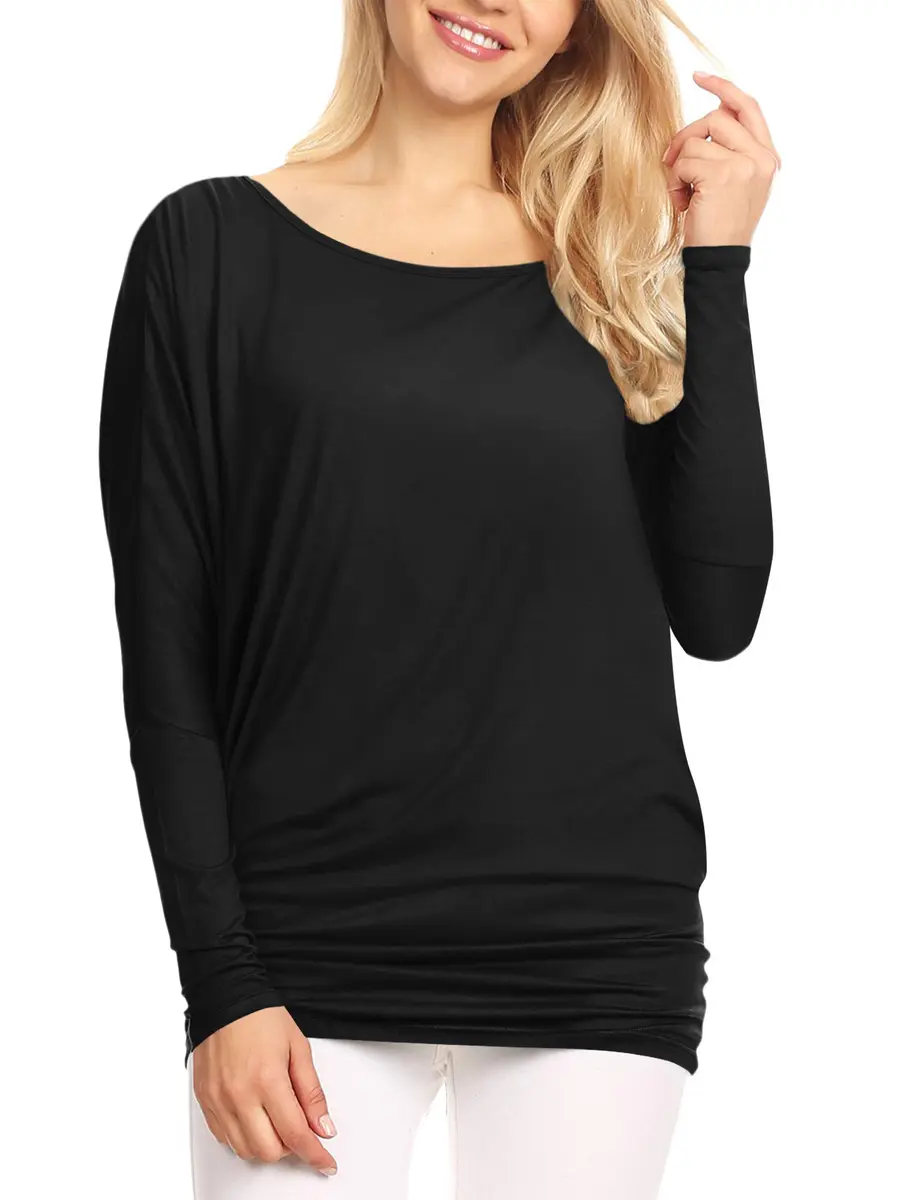 Lock and Love Women's Casual Flowy Batwing Dolman Top 95% Rayon, XXL | Soft & Comfortable Loose Fit Pullover - view 2