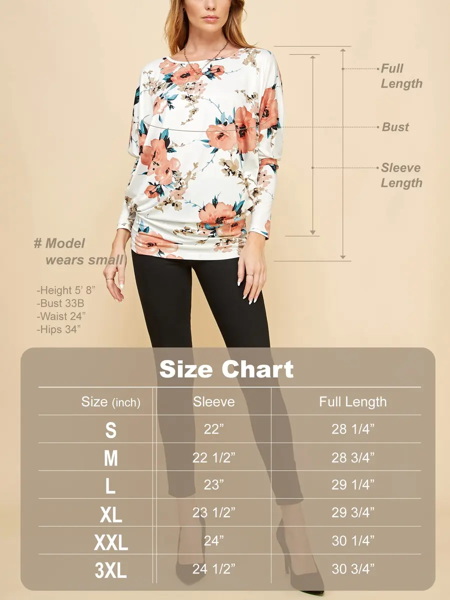Lock and Love Women's Batwing Dolman Top, Teal | Soft & Flowy Long Sleeve Shirt - view 7