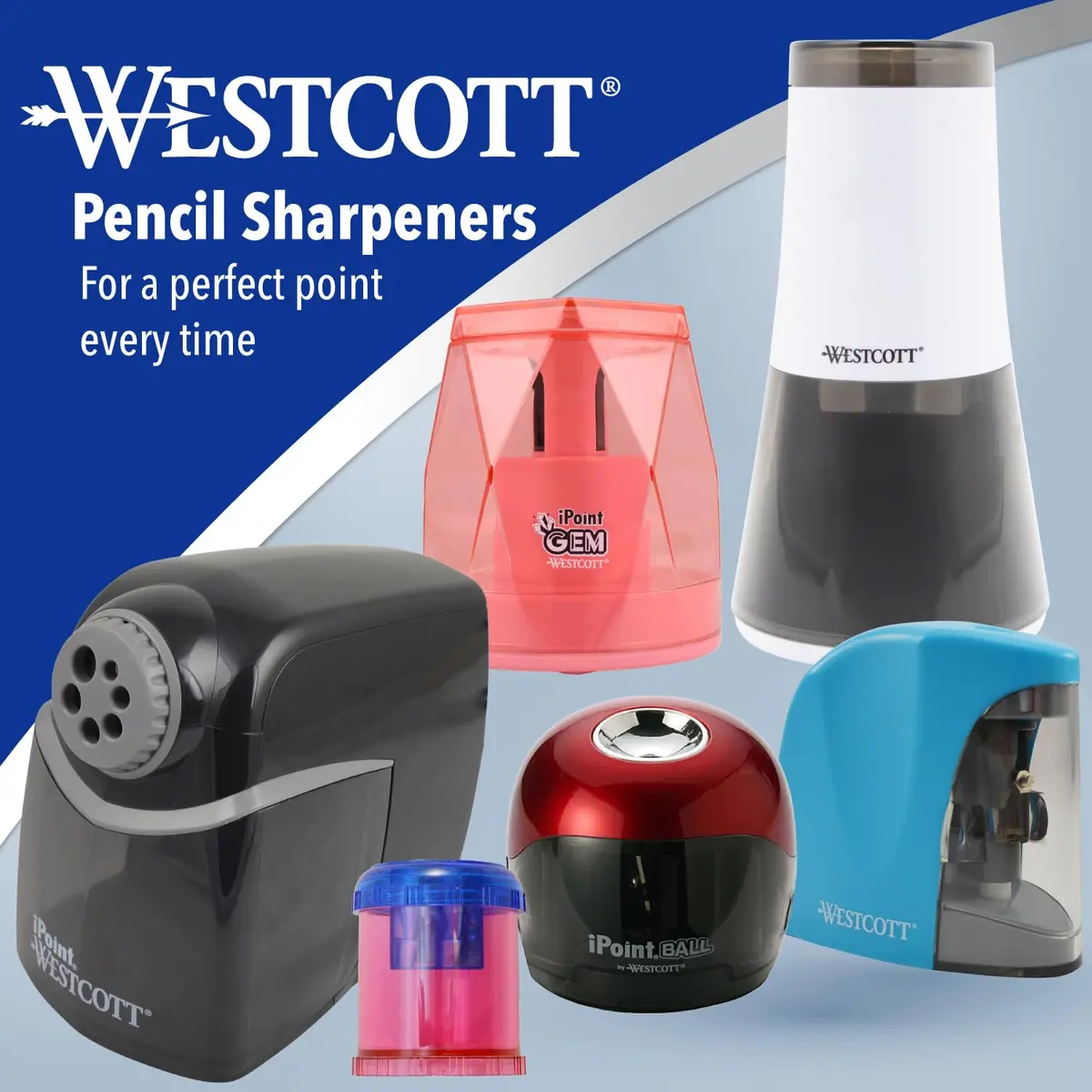 Westcott iPoint Orbit Battery-Powered Pencil Sharpener for Home and Office, Black | Auto Sensor & Titanium Blades - view 5