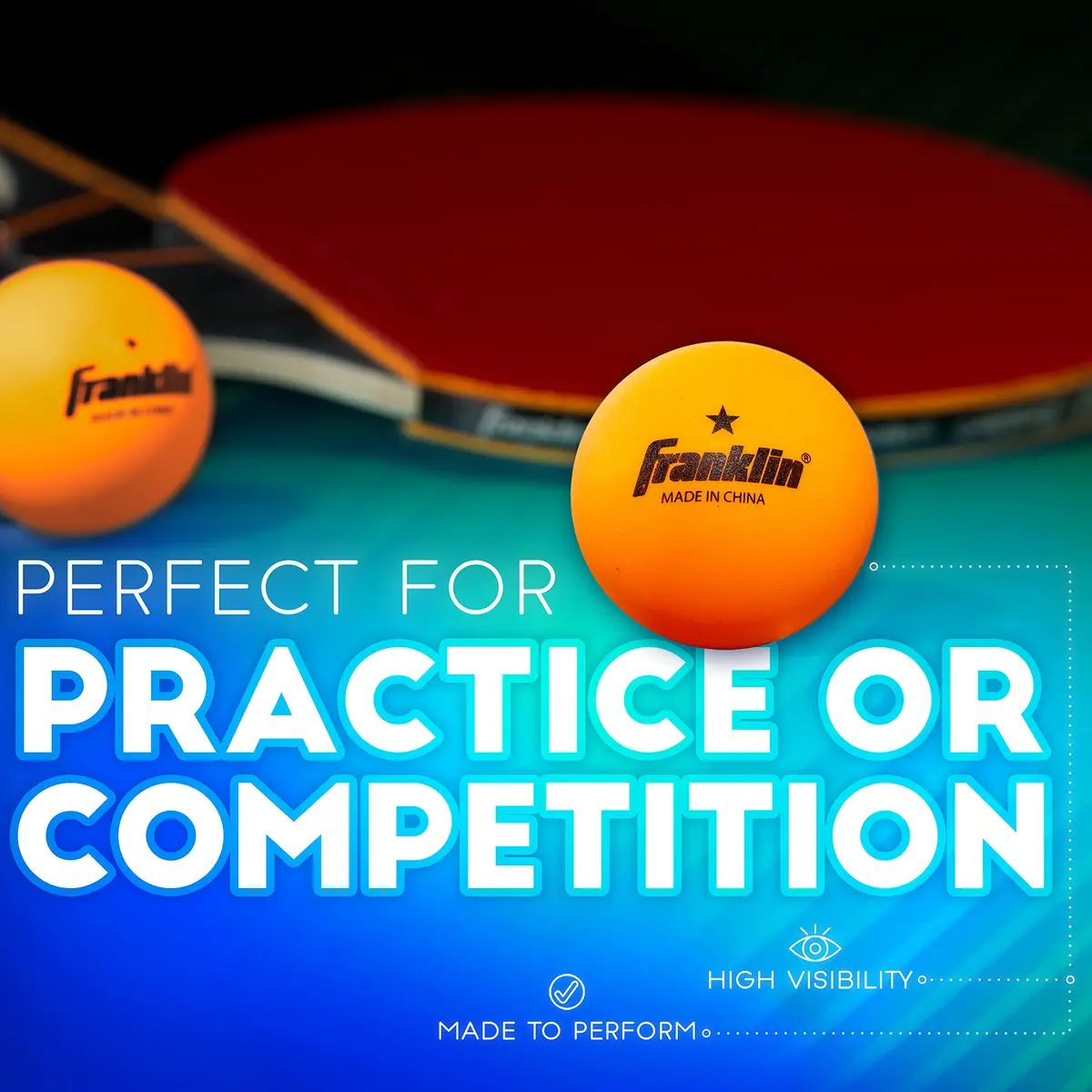 Franklin Sports Orange 40mm Table Tennis Balls (6 Pack) | Official Size & Weight, High Visibility - view 5
