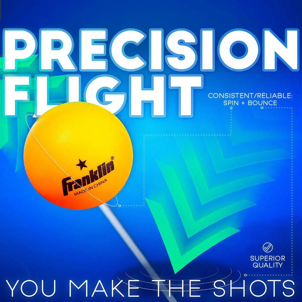 Franklin Sports Orange 40mm Table Tennis Balls (6 Pack) | Official Size & Weight, High Visibility - view 3