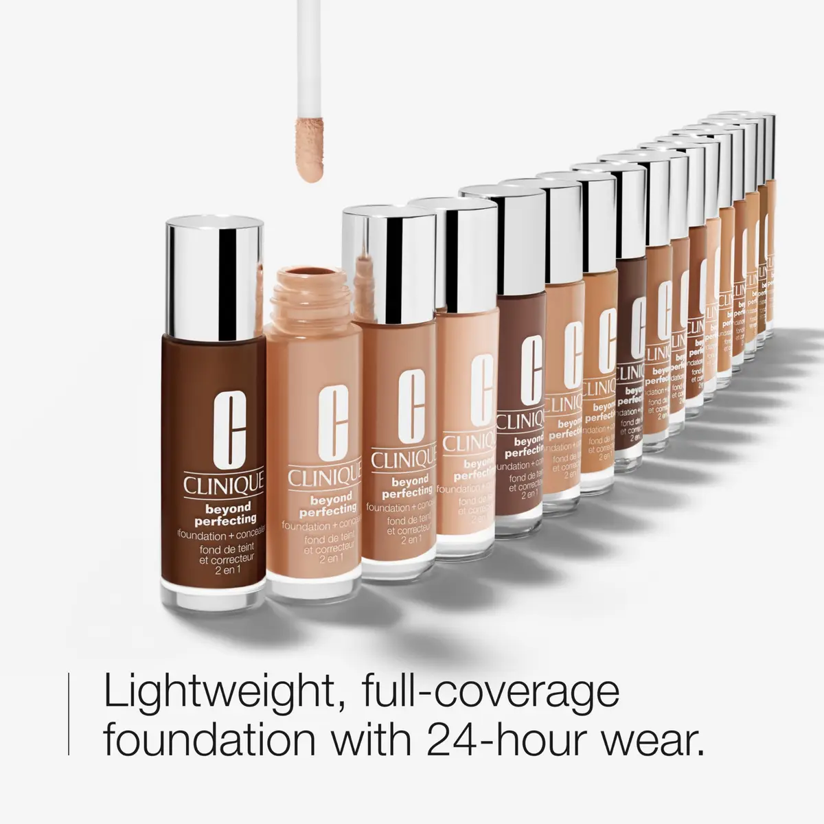 Clinique Beyond Perfecting Lightweight Liquid Foundation + Concealer for Dry & Oily Skin | Full Coverage, Natural Matte Finish, Vanilla, 30ml - view 2