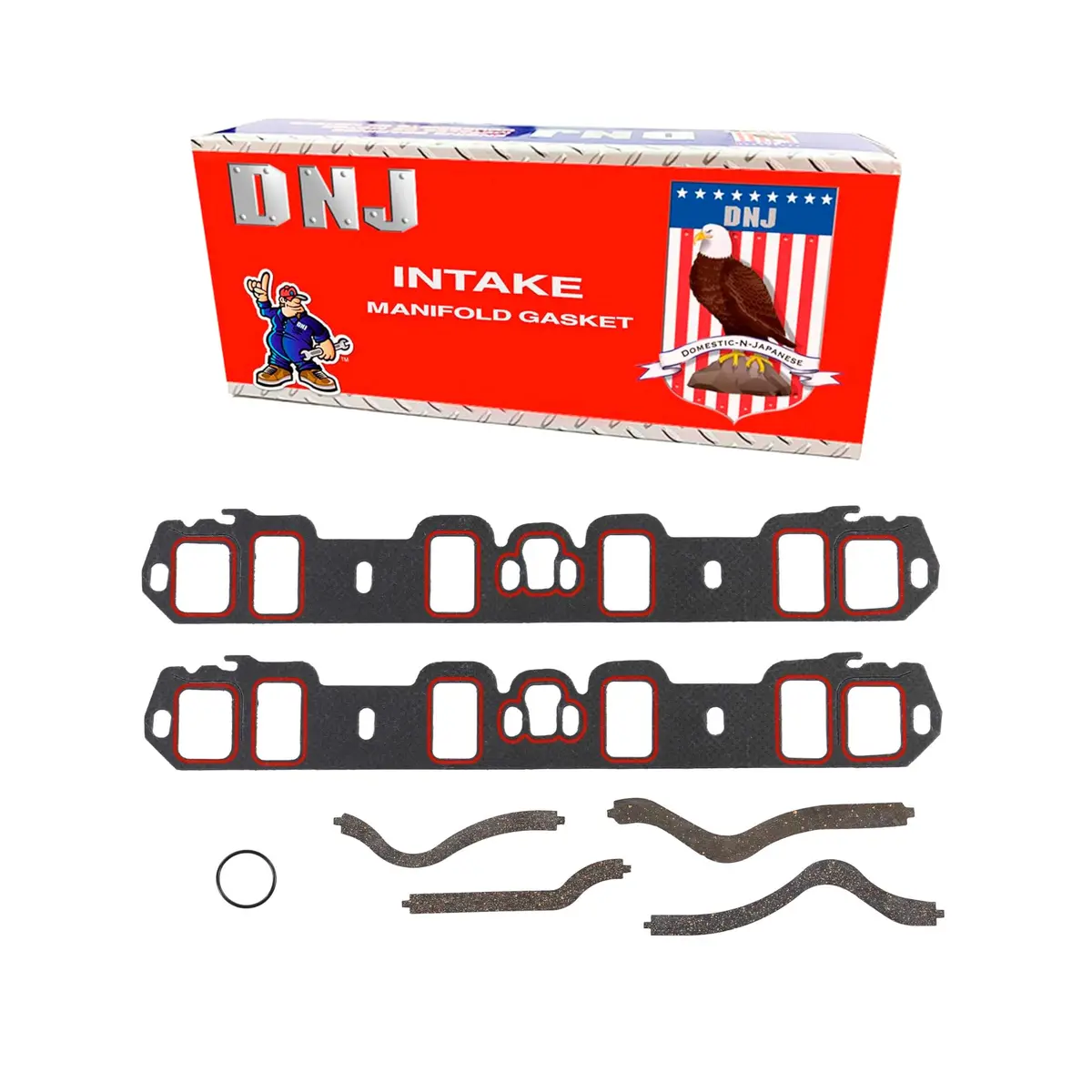 DNJ Intake Manifold Gasket Set for Ford 75-97 | 5.0L-5.8L V8, 16V OHV, 12-Month Warranty - main product image