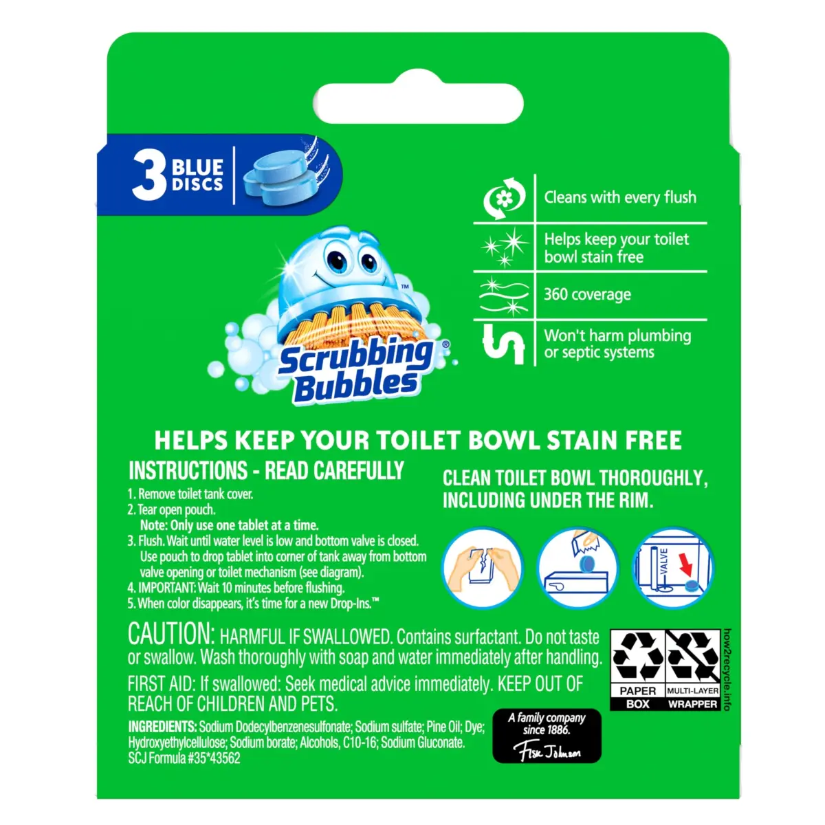 Scrubbing Bubbles Continuous Clean Toilet Drop-Ins 18 Tablets | Septic-Safe Tank Tablets for Stain & Smell Protection - view 7