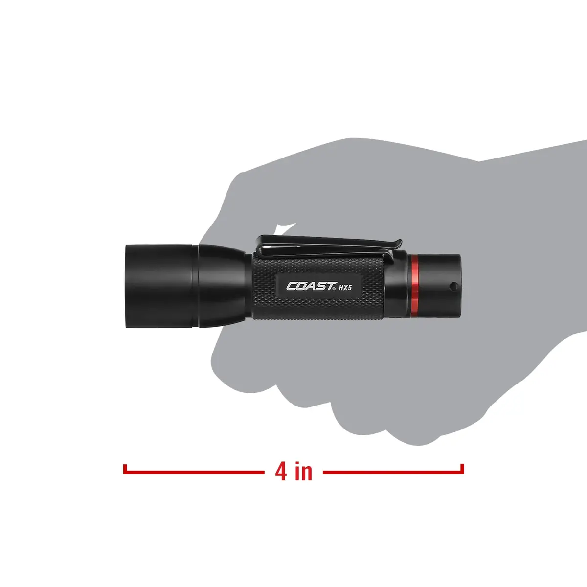 Coast HX5 LED Flashlight 410 Lumens Black | Focusing Beam, USB Rechargeable, Weatherproof - view 7