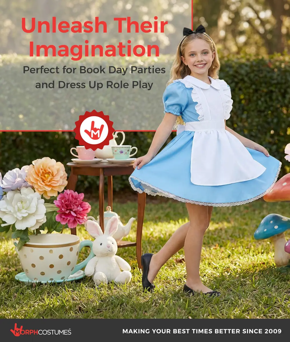 fun shack Alice In Wonderland Costume Kids, XL | Classic Storybook Character Look - view 6