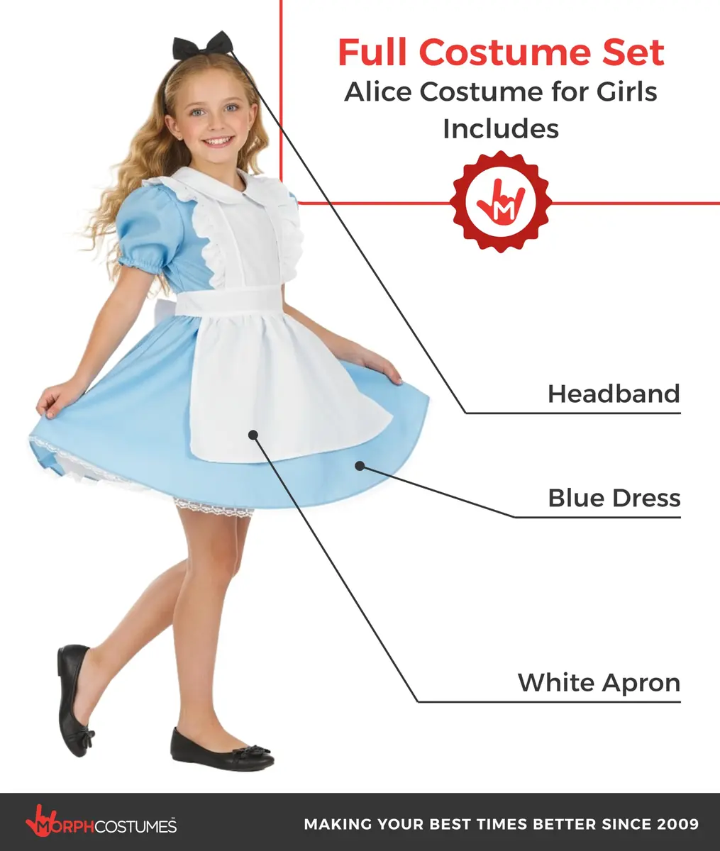fun shack Alice In Wonderland Costume Kids, XL | Classic Storybook Character Look - view 2