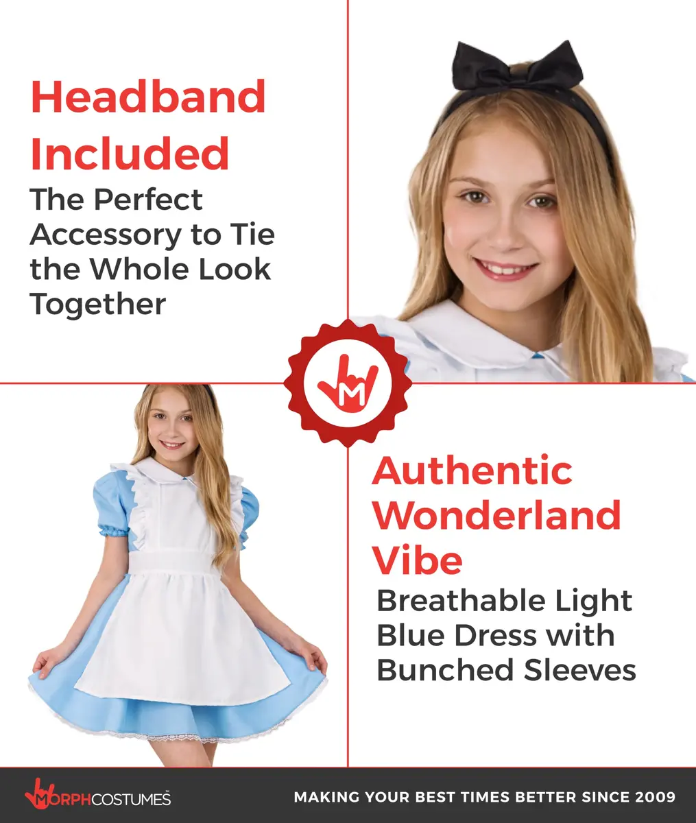 fun shack Alice In Wonderland Costume Kids, XL | Classic Storybook Character Look - view 3