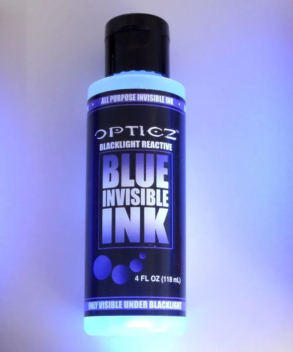 Opticz Invisible Blue UV Blacklight Reactive Ink 118ml (4 fl oz) | Glows Bright Blue Under Blacklight - main product image