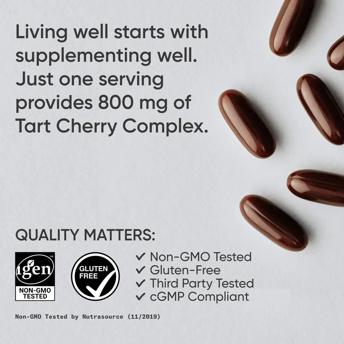 Sports Research Tart Cherry Fruit Complex 800mg 60 Count | Supports Sleep & Muscle Recovery - view 3