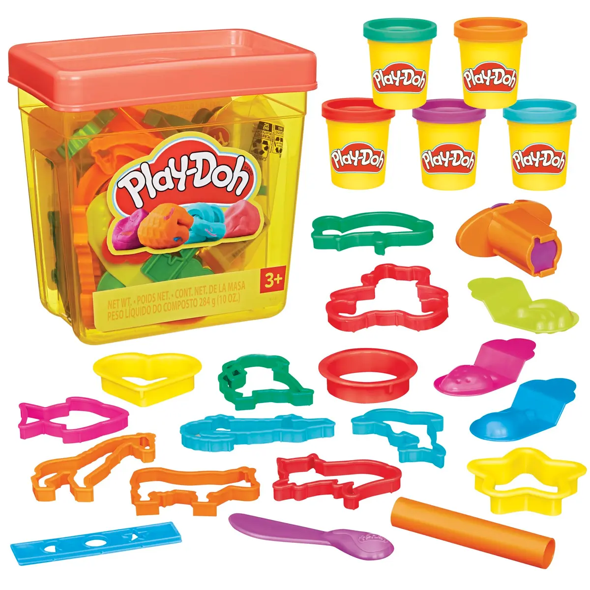 Play-Doh Fun Tub Set with 19 Accessories & 5 Colors | Preschool Arts & Crafts Toy for Ages 3+ - main product image