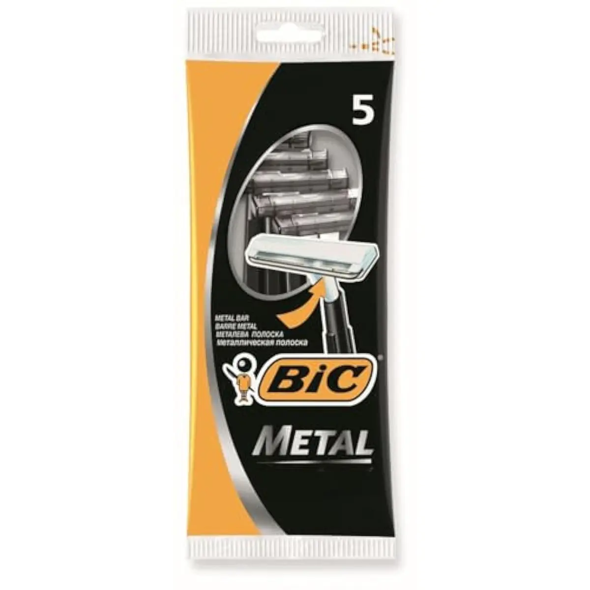 Bic Metal Men's Disposable Shaving Razors 5-Count | Single Blade for Comfortable Shave - main product image
