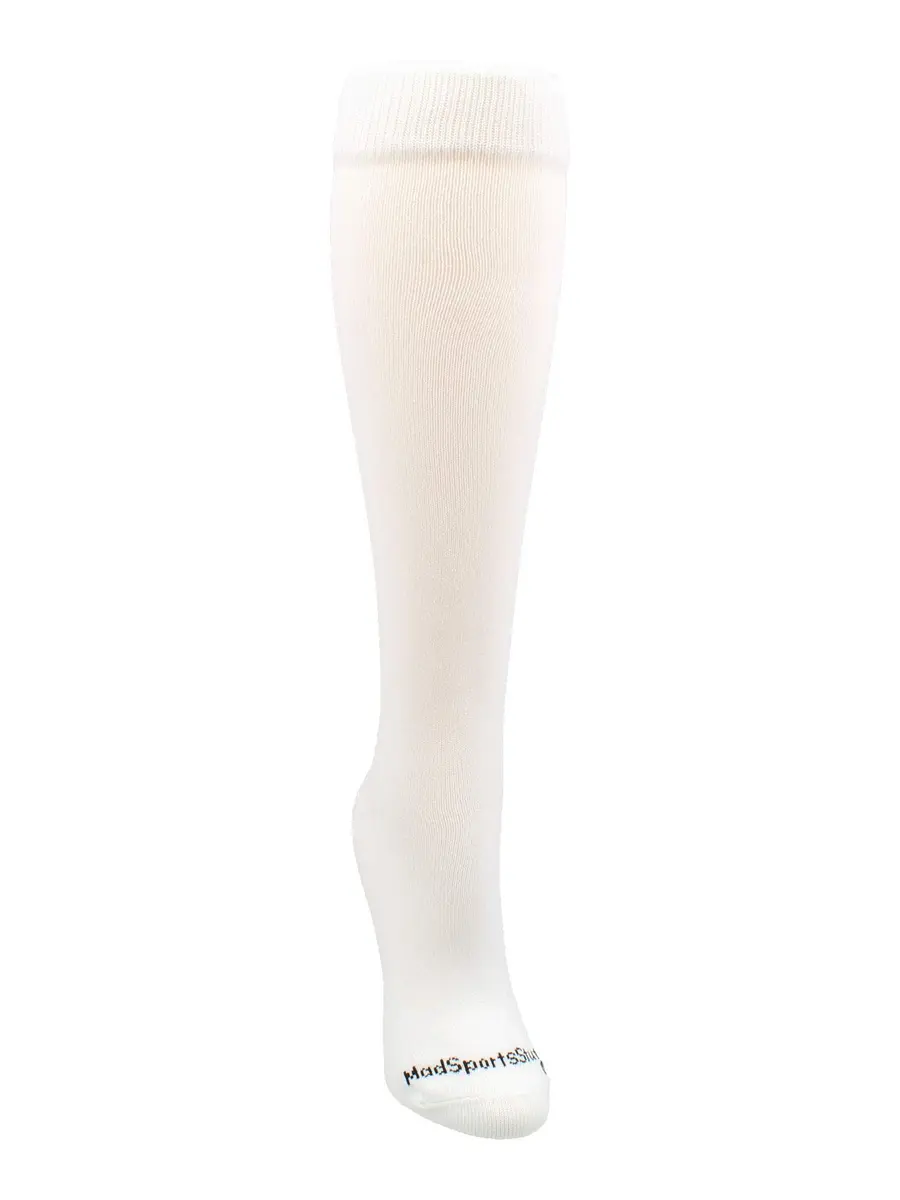 MadSportsStuff Softball Socks with Stitches Over the Calf | Youth Performance Athletic Socks in White/Red - view 3