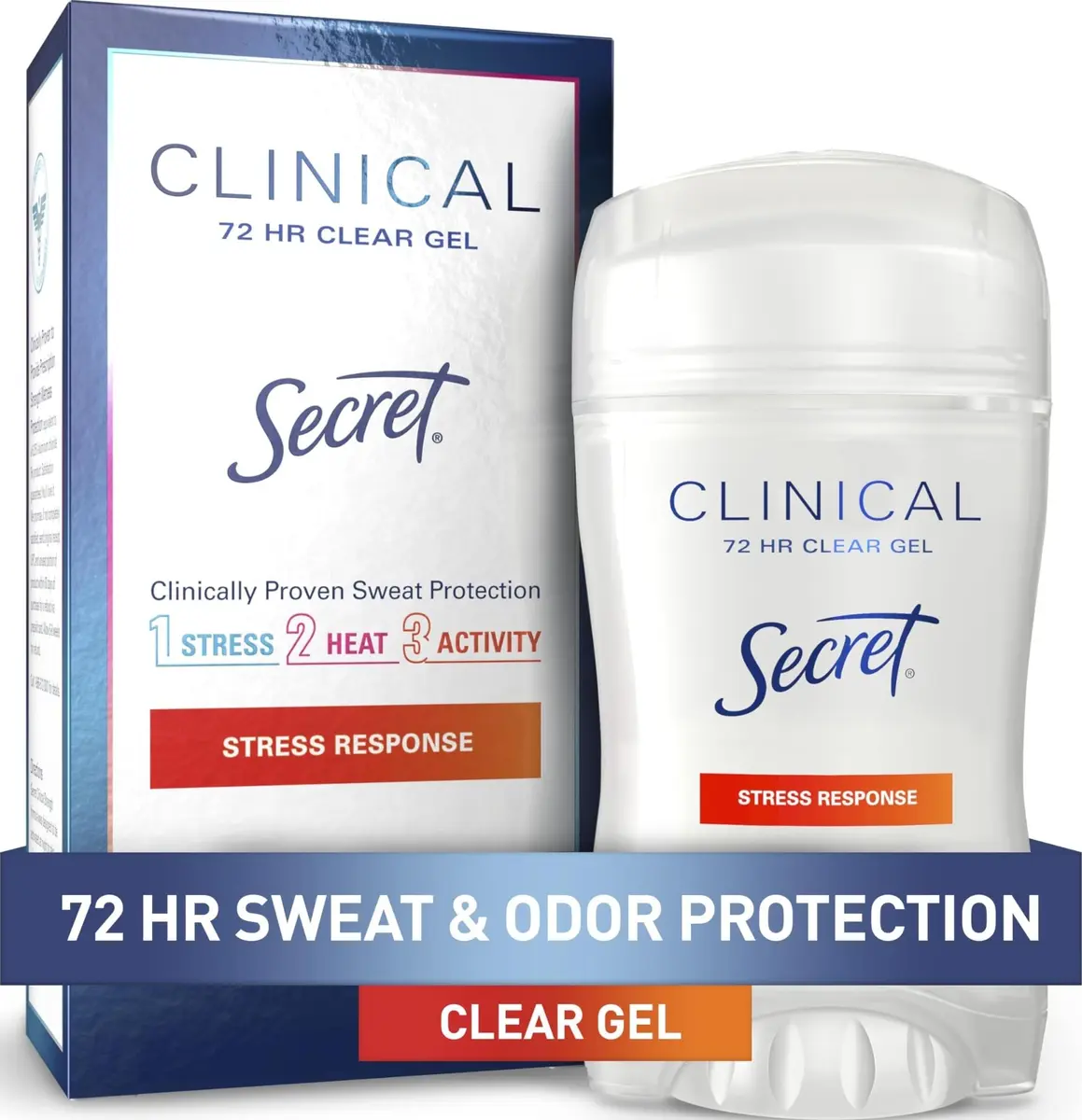 Secret Clinical Strength Antiperspirant Deodorant for Women Clear Gel 47.3ml (1.6 oz) | 72hr Sweat & Odor Protection - main product image